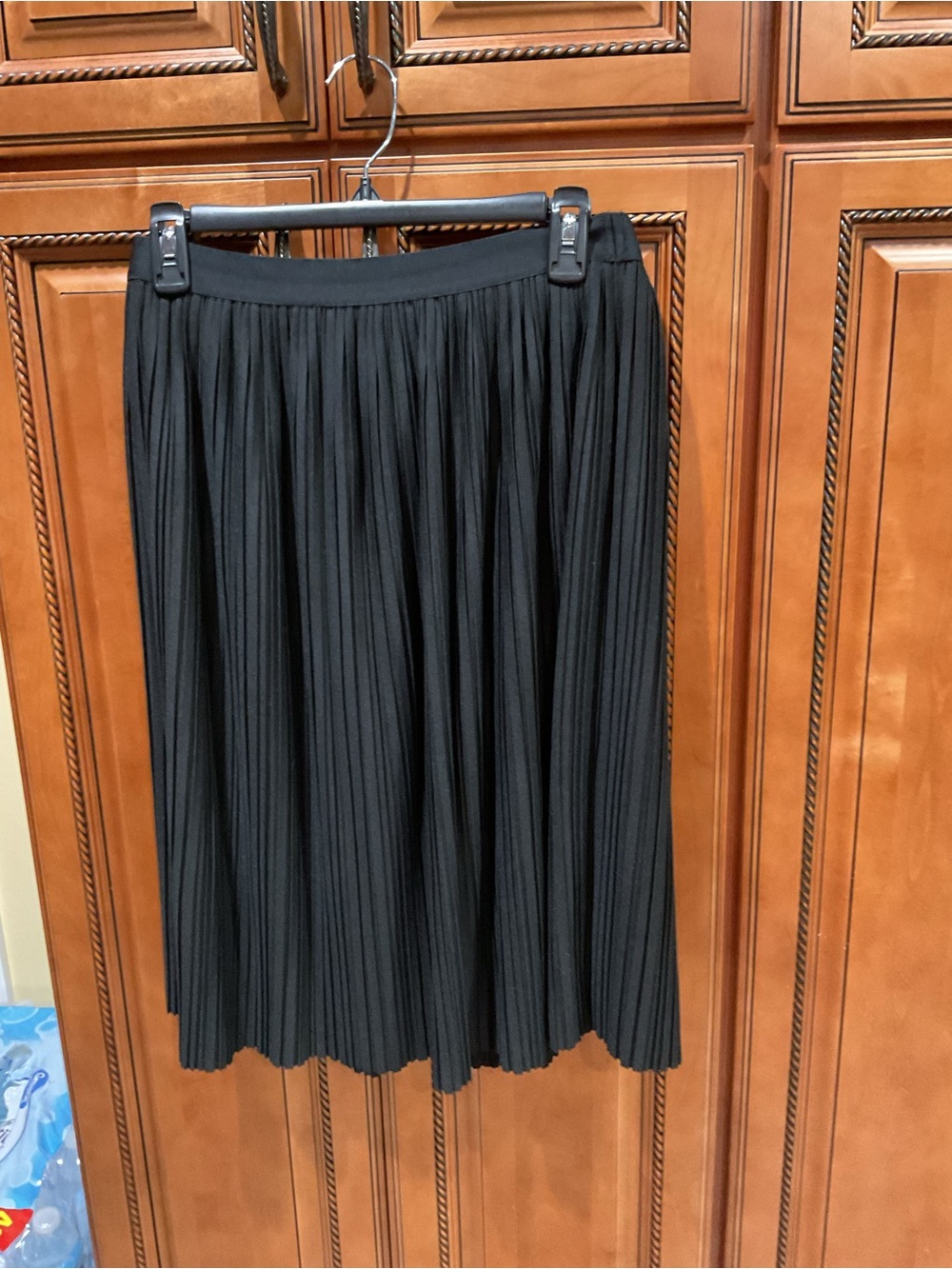 Apt. 9 Skirt Womens Medium Black Pleated Chiffon Casual Flared A-Lined EUC